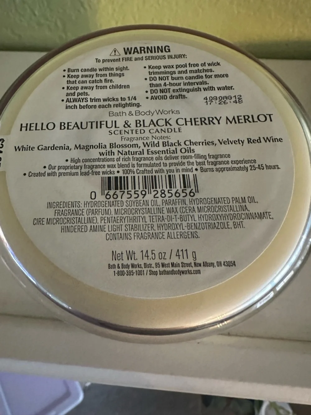 Bath & Body Works Hello Beautiful Black Cherry Merlot Scented Candle X2 HTF - Picture 5 of 5